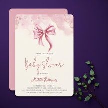 可愛いピンクボウコケット女の子ベビーシャワー