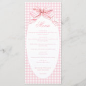 可愛いピンクボウコケット赤ちゃんガールシャワーメニュー メニュー (正面)