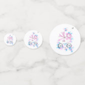 可愛いピンクマウブアクアウォーターベビーインPram コンフェッティ (正面)