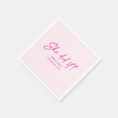 可愛いピンクミニマル色の卒業式パーティー スタンダードカクテルナプキン (角)