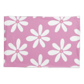 可愛いピンクモダンのガーリーヒナギク 枕カバー (裏面)