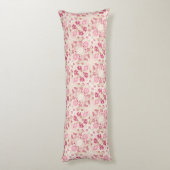 可愛いピンクモダンの花柄 ボディピロー (裏面 (縦))
