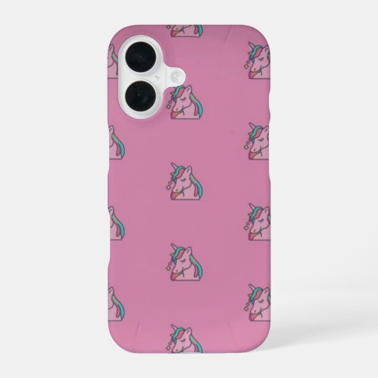 可愛いピンクユニコーンiPhone 16ケース iPhone 16ケース (裏面)