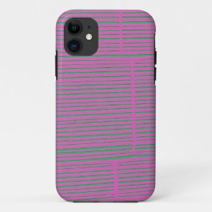 可愛いピンクユニークのモダンストライプ iPhone 11 ケース