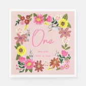 可愛いピンクラビットバニーガールバースデーパーティー スタンダードランチョンナプキン (正面)