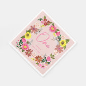 可愛いピンクラビットバニーガールバースデーパーティー スタンダードランチョンナプキン (角)