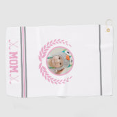可愛いピンクリースフォトモマゴルフタオル ゴルフタオル (横)
