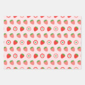 可愛いピンクレッドベリーファースト ラッピングペーパーシート (正面)