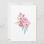 可愛いピンクローズ金ゴールドフローラ第1回誕生日写真 招待状 (裏面)