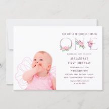 可愛いピンクローズ金ゴールドフローラ第1回誕生日写真