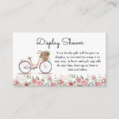 可愛いピンクヴィンテージ自転車ガールディスプレイシャワー エンクロージャーカード (正面)