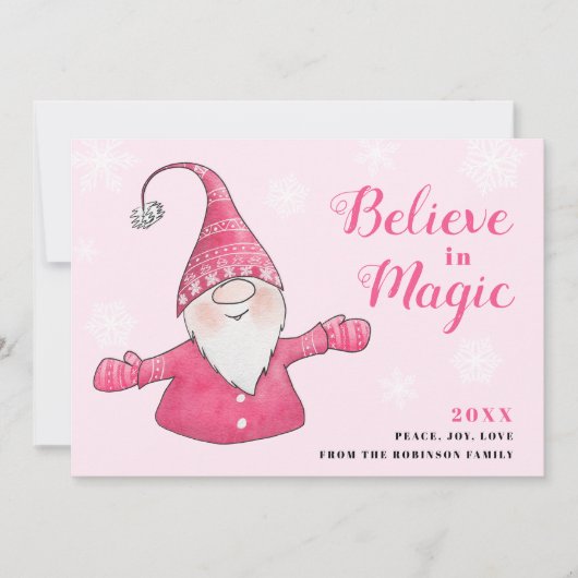 可愛いピンク信じの格言魔法 シーズンカード (正面)