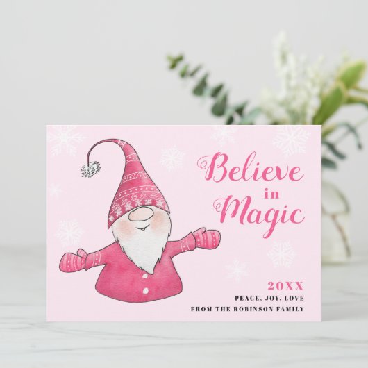 可愛いピンク信じの格言魔法 シーズンカード (スタンド正面)