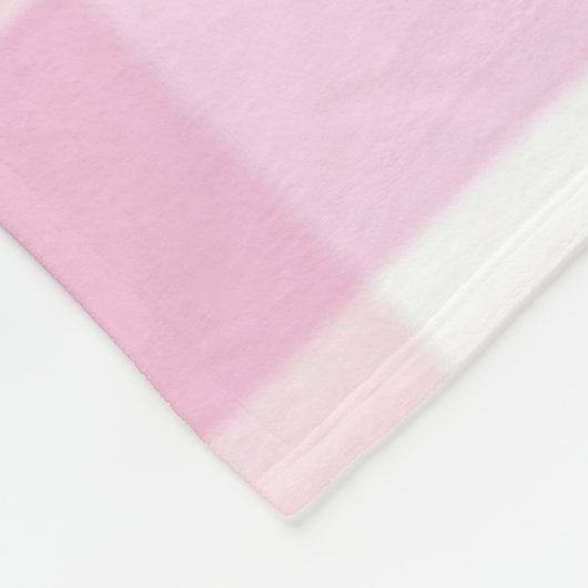 可愛いピンク市松模様に色白カスタム柄の子供 フリースブランケット (角)