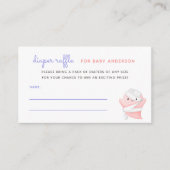 可愛いピンク幽霊ミイムミエベビーシャワーおむつラッフル エンクロージャーカード (正面)