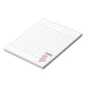 可愛いピンク怒の漫画Tレックス恐竜が並んだ ノートパッド (回転)