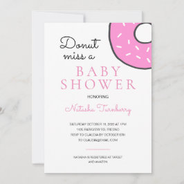 可愛いピンク恋しく思のドーナツ 招待状