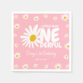 可愛いピンク恋しく思リトルワンダーフルデイジー1日 スタンダードカクテルナプキン (正面)