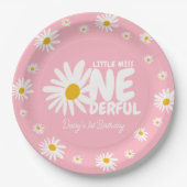可愛いピンク恋しく思リトルワンダーフルデイジー1日 ペーパープレート (正面)