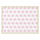 可愛いピンク恐竜スクーター風船ガールパーティー テーブルクロス (正面(横))