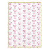 可愛いピンク恐竜スクーター風船ガールパーティー テーブルクロス (正面)