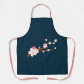 可愛いピンク日本のさくらんぼの花のフローラ芸術品を気取った エプロン (正面)