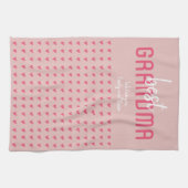 可愛いピンク最高ののハートおばあちゃんの母の日 キッチンタオル (横)