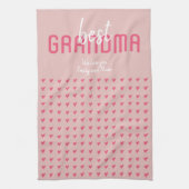 可愛いピンク最高ののハートおばあちゃんの母の日 キッチンタオル (縦)