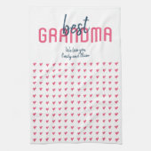 可愛いピンク最高ののハートおばあちゃんの母の日 キッチンタオル (縦)