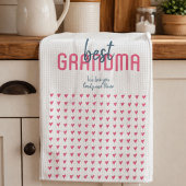 可愛いピンク最高ののハートおばあちゃんの母の日 キッチンタオル