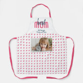 可愛いピンク最高ののハートお母さんの日 エプロン (正面)