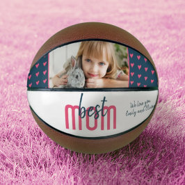 可愛いピンク最高ののハートお母さんの日 バスケットボール