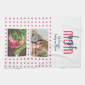 可愛いピンク最高ののハートお母さん2 Photo Mother's Day キッチンタオル (横)