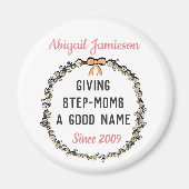 可愛いピンク最高ののフローラ継母ハッピーマザーズデイ マグネット (正面)