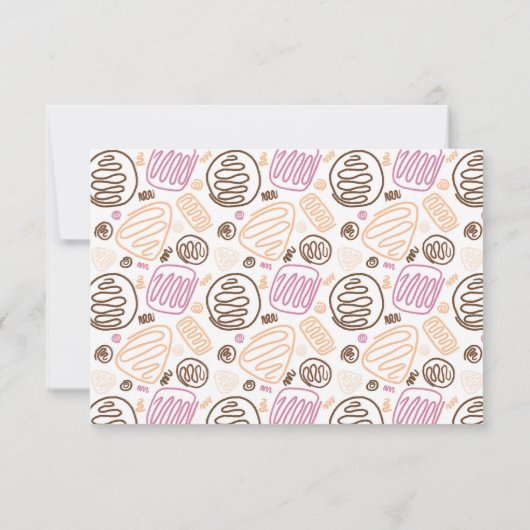 可愛いピンク柄誕生日キッズガール写真 サンキューカード (裏面)