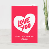 可愛いピンク私は愛あなたハート浮気バレンタインデー シーズンカード (正面)