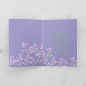 可愛いピンク紫グリーン花誕生日カード カード (内部)