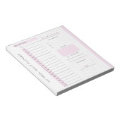 可愛いピンク編集可能な涙遠くに毎日プランナー ノートパッド (アングル)