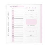 可愛いピンク編集可能な涙遠くに毎日プランナー ノートパッド (正面)