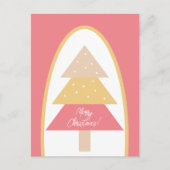 可愛いピンク自然トーンメリークリスマスツリー ポストカード (正面)