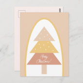 可愛いピンク自然トーンメリークリスマスツリー ポストカード (正面/裏面)