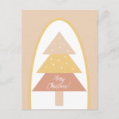 可愛いピンク自然トーンメリークリスマスツリー ポストカード (正面)