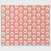 可愛いピンク自然トーンメリークリスマスツリー ラッピングペーパー (フラット)