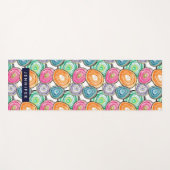 可愛いピンク色のオレンジ色のヘードパターパーソナライズされたン ヨガマット (正面(横))