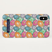 可愛いピンク色のオレンジ色のヘードパターパーソナライズされたン Case-Mate iPhoneケース (裏面(横))