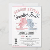 可愛いピンク色のジェンダーがスニーカーのボールを明かす 招待状 (正面)
