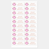 可愛いピンク色のドーナツパーソナライズされた漫画 ラベル (シート)