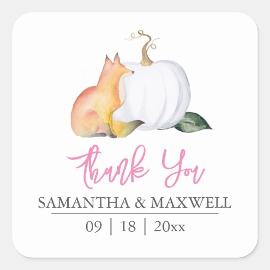 可愛いピンク色のパーティー スクエアシール (正面)