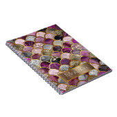 可愛いピンク色のパープル金ゴールドのマーメイドのはかりで測スケッチブック ノートブック (右側)