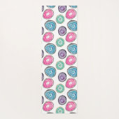 可愛いピンク色の青い線虫パーソナライズされた柄 ヨガマット (裏面)